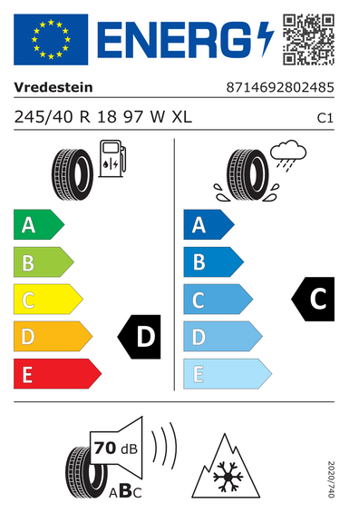 Pneus Vredestein WINTRAC PRO+ XL 245/40 R18 97W