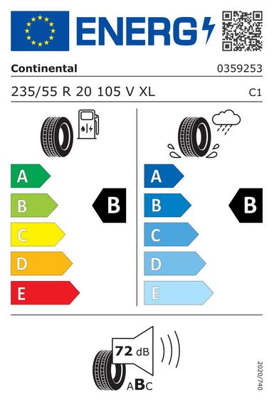 Pneus Continental CrossContact RX XL FR NE0 235/55 R20 105V