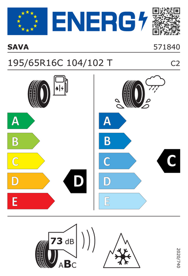 Pneus Sava ESKIMO LT 195/65 R16 104T